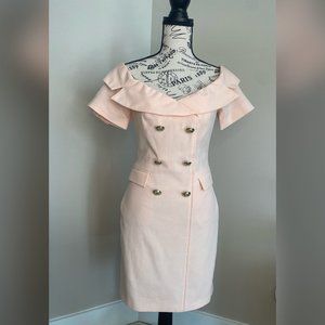 Double Breasted Off the Shoulder Blazer Dress